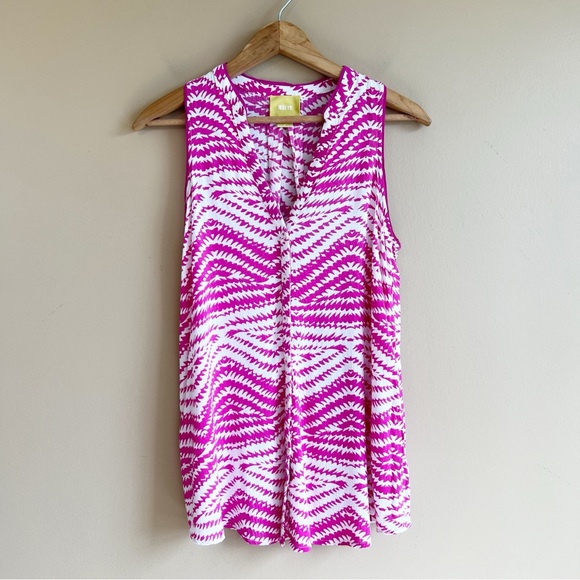Sold Anthropologie MAEVE Ada Fuschia Sleevless Swing Top Size 4 - Picture 7 of 8